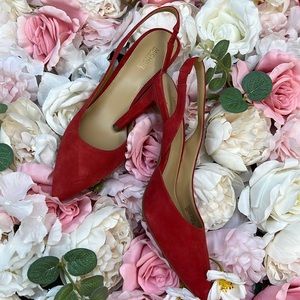 New Michael Kors Red Pointed Toe Slingback Heels Size 6